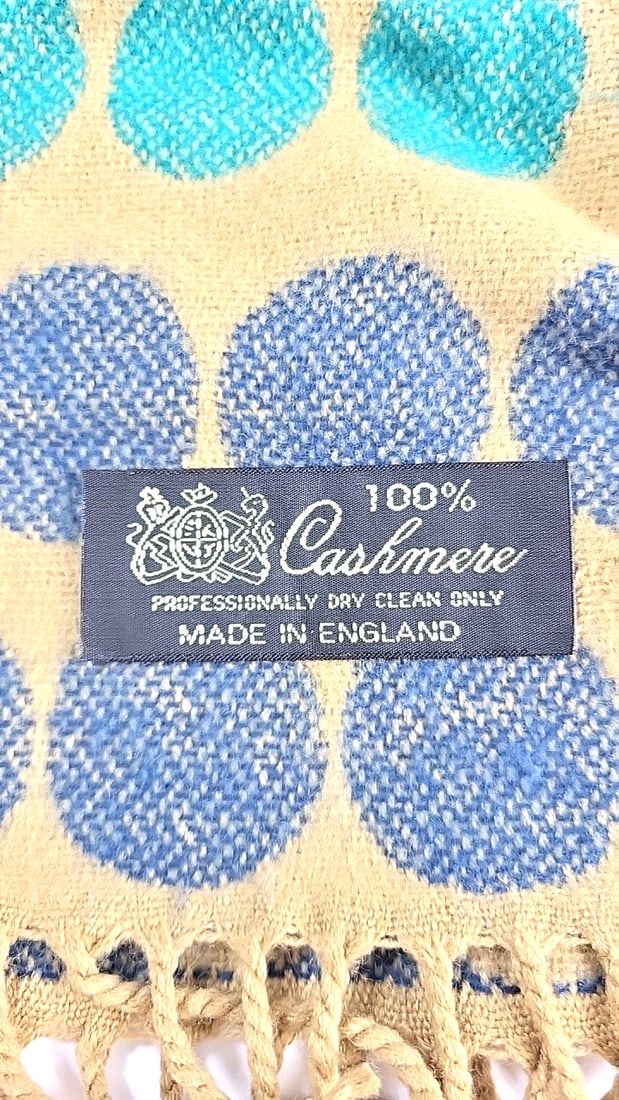 Lot of 3 100% Cashmere Scarves Polka Dot, Navy Solid & Nordstrom Signature Gray Plaid - 2