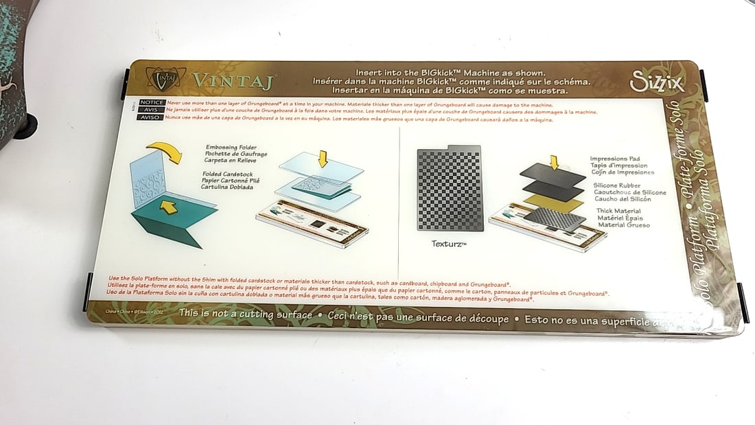 Sizzix BIGkick Model 02 Vintaj Die Cutting & Embossing Machine with Solo Platform & Cutting Pads - 3