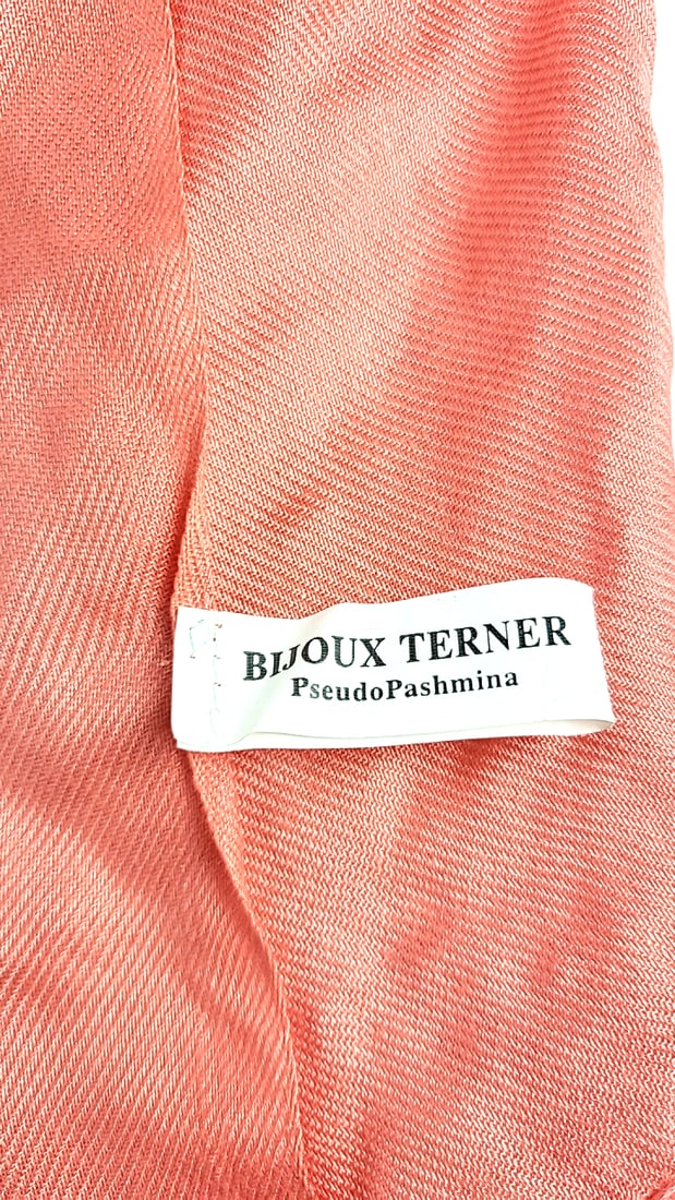 Bijoux Terner PseudoPashmina Coral 100% Viscose Fringe Scarf Wrap - 2