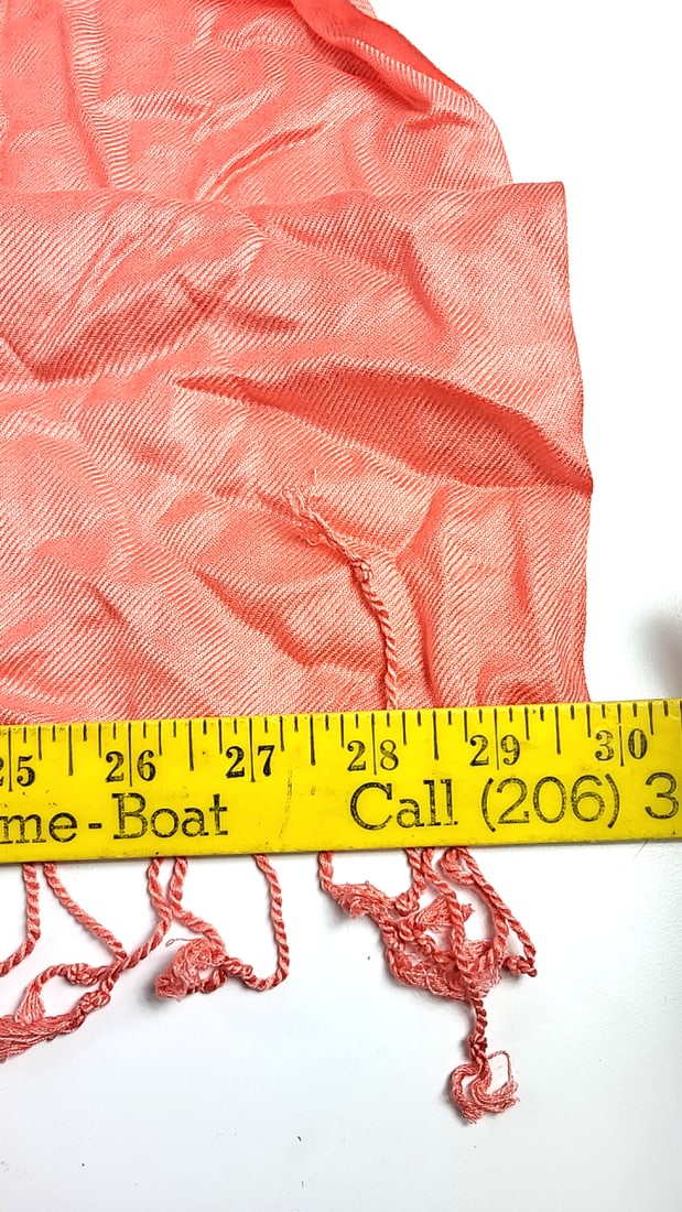 Bijoux Terner PseudoPashmina Coral 100% Viscose Fringe Scarf Wrap - 4