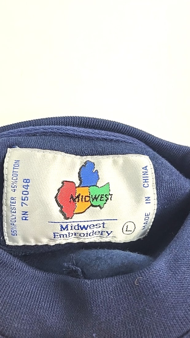 Midwest Embroidery Michigan Wolverines Football Crewneck Sweatshirt Navy Size L - 3