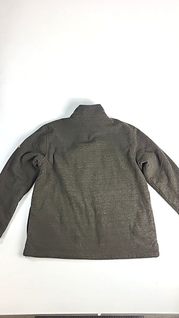 Orvis Classic Collection L/G Sherpa-Lined Quarter-Zip Pullover Sweater Brown Gray - 7