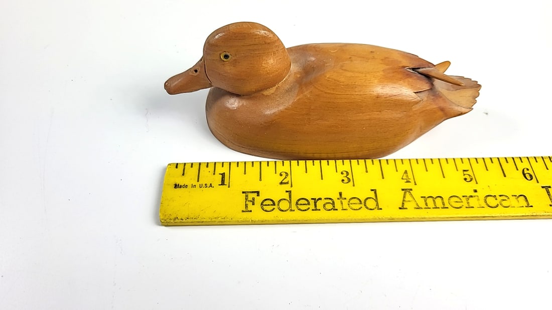 Signed A.B. Wilson Baton Rouge 1981 Carved Wooden Duck, 5 in. - 2