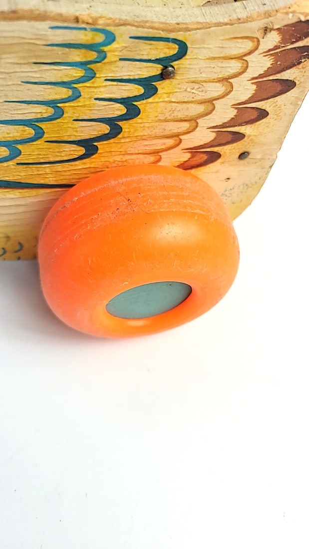 Fisher-Price Mother Goose No. 164 Wooden Pull Toy with Orange Wheels - 7