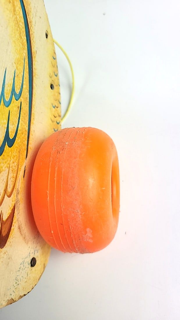 Fisher-Price Mother Goose No. 164 Wooden Pull Toy with Orange Wheels - 8