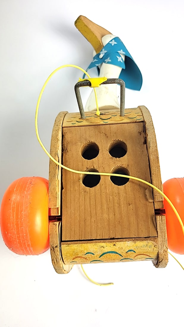 Fisher-Price Mother Goose No. 164 Wooden Pull Toy with Orange Wheels - 9