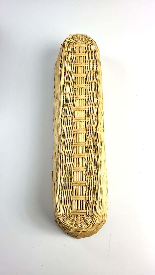 Long Narrow Natural Woven Wicker Basket Tray, Approx. 18 in - 3