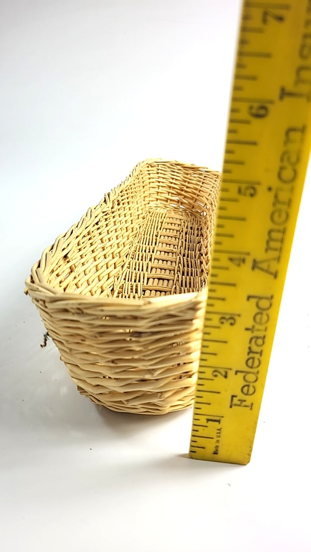 Long Narrow Natural Woven Wicker Basket Tray, Approx. 18 in - 4