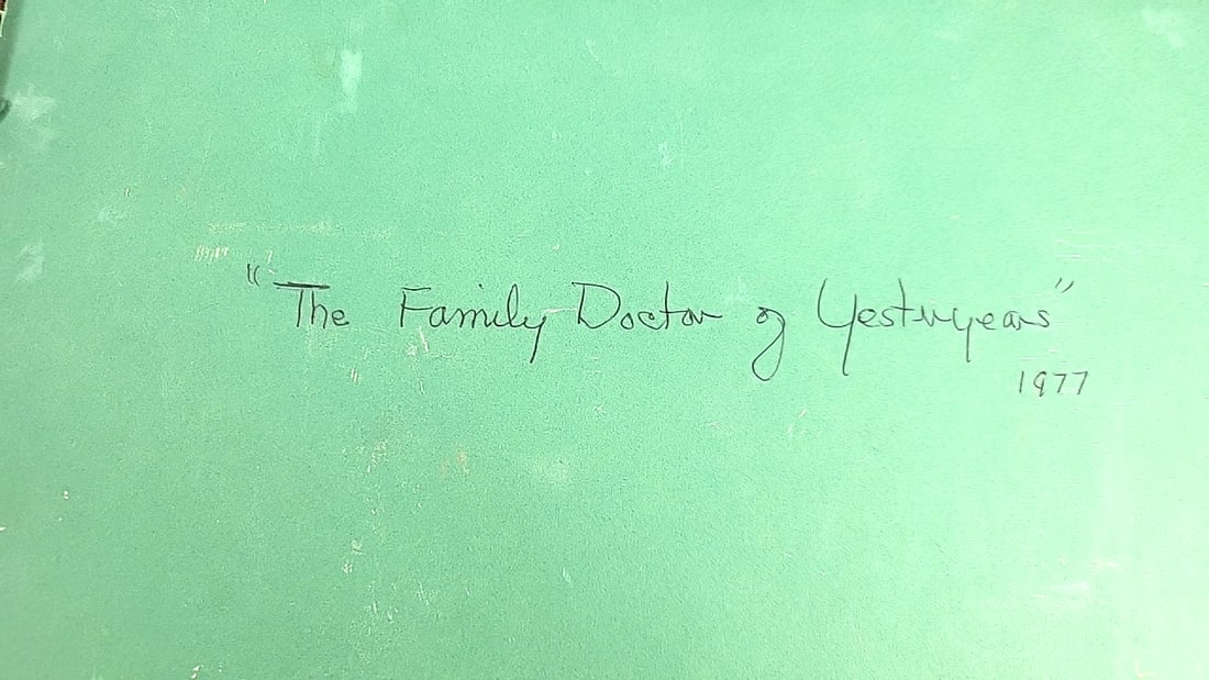 Framed 1977 Painting "The Family Doctor of Yesteryears," Signed PB, 11 x 14 in - 2