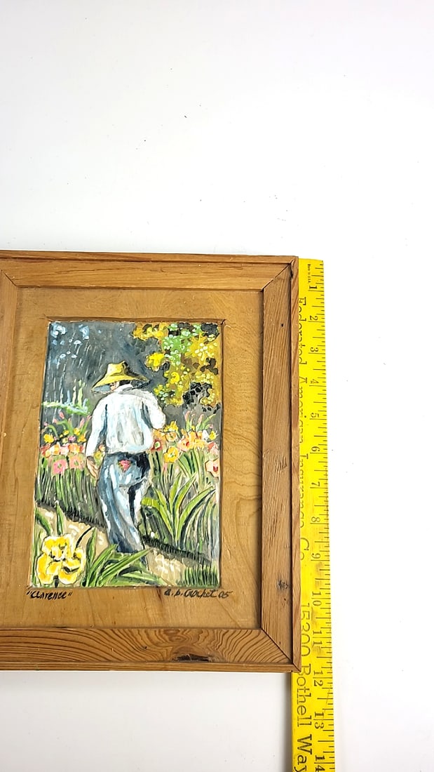 A.B. Crochet 2005 "Clarence" Framed Garden Daylily Painting - 4