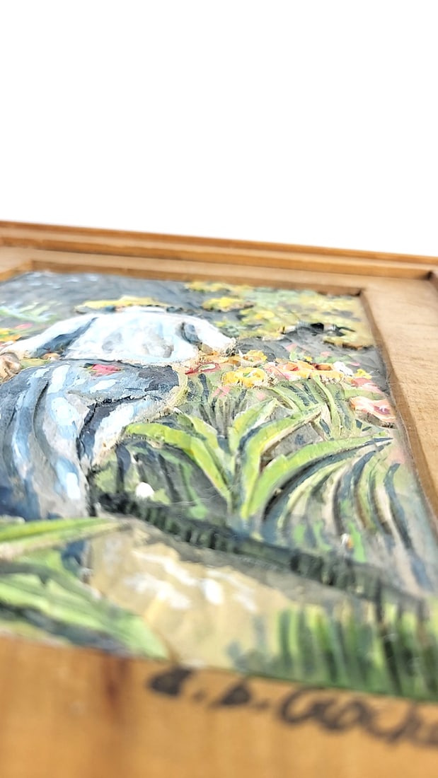 A.B. Crochet 2005 "Clarence" Framed Garden Daylily Painting - 7