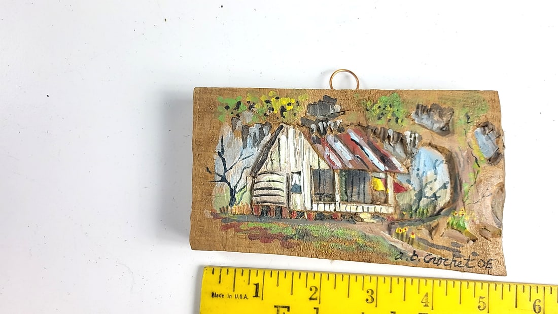 L.B. Crochet Citerne Handmade Wood Relief Wall Plaque - 2