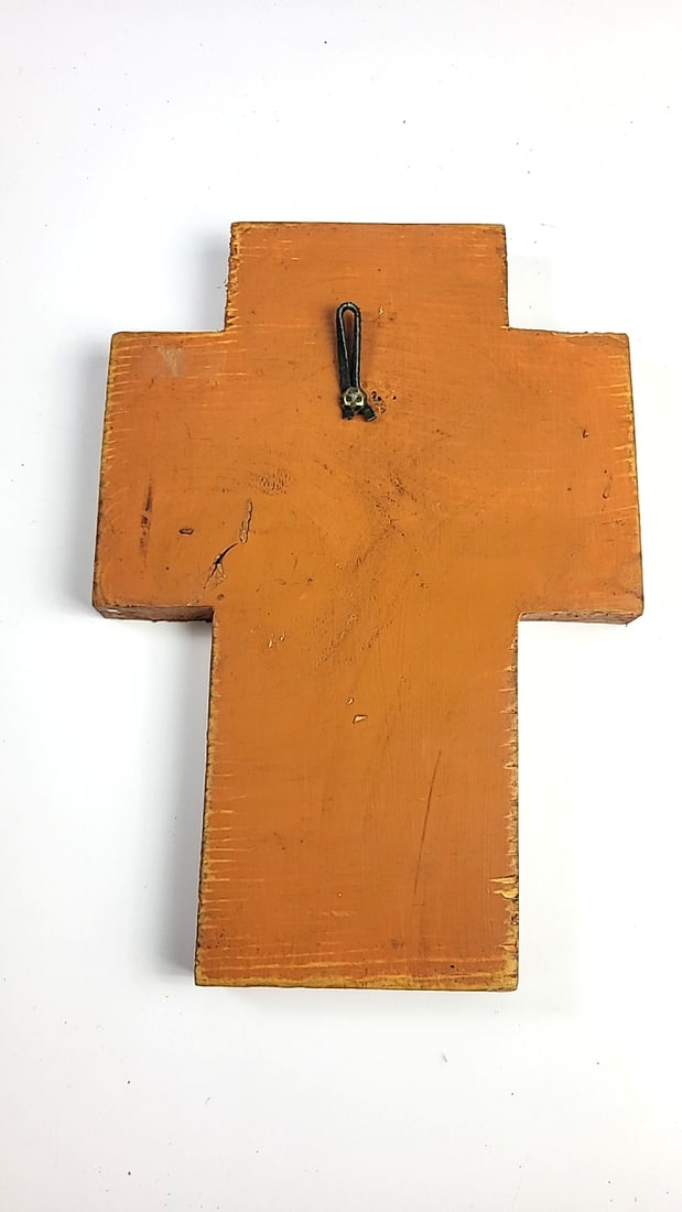 Decorative Wooden Wall Cross with Floral Butterfly Design - 4