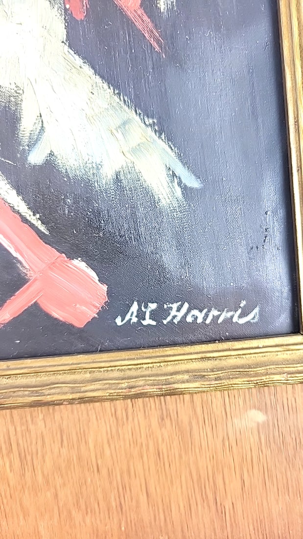 A.L. Harris Signed Abstract Painting in Wood Frame - 2
