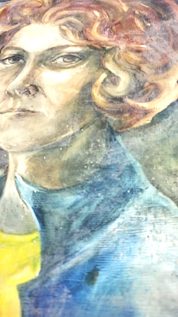 Portrait Painting of Red-Haired Woman by Window on Canvas Board, 16 x 20 in - 2