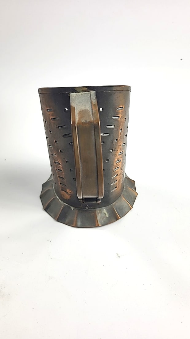 Village Copper Solid Copper Pierced Candle Holder Lantern with Handle - 4