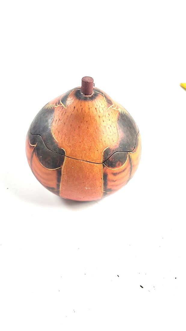 Motibak's Color Owl Medium Gourd Hand-Painted Lidded Decorative Container - 6
