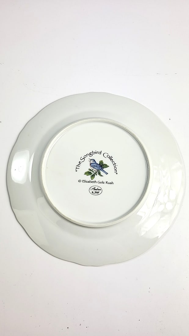 Andrea by Sadek The Songbird Collection Elizabeth Golz Rush Goldfinch Floral Plate 10" - 3