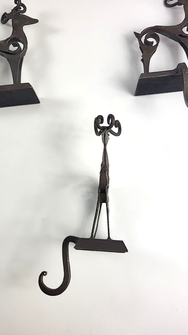 Set of 4 metal Reindeer Christmas Stocking Holders - 4