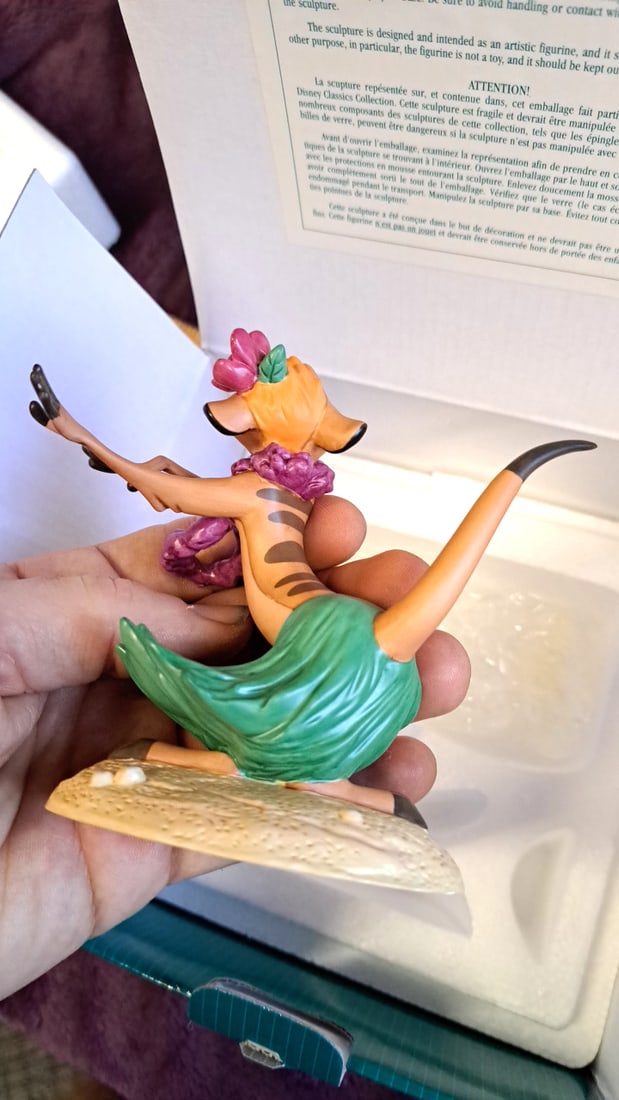 Walt Disney Classics Collection Luau! Timon The Lion King Membership Figurine Coa Box - 2