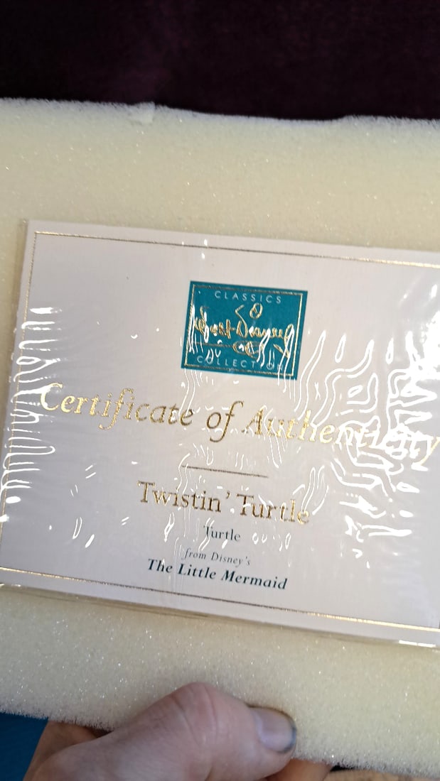 Walt Disney Classics Collection Twistin Turtle Figurine The Little Mermaid Coa - 4