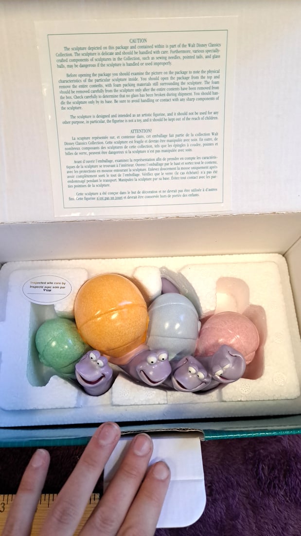 Walt Disney Classics Collection Purple Snails Porcelain Figurine With Box - 3