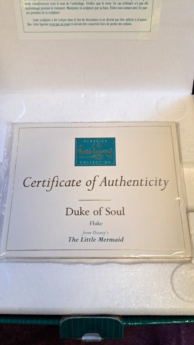 Walt Disney Classics Collection The Little Mermaid Duke Of Soul Fluke Figurine With Box - 7