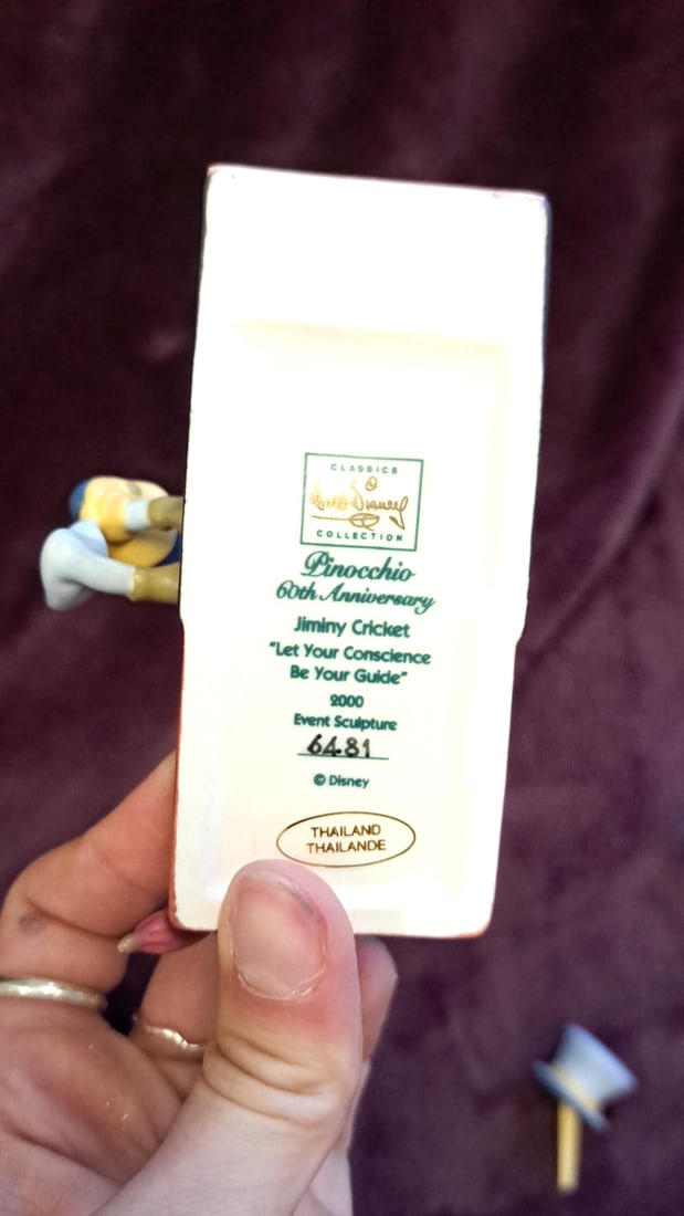 Disney Jiminy Cricket Pinocchio Desk Figurine With Hat And Pencil - 9