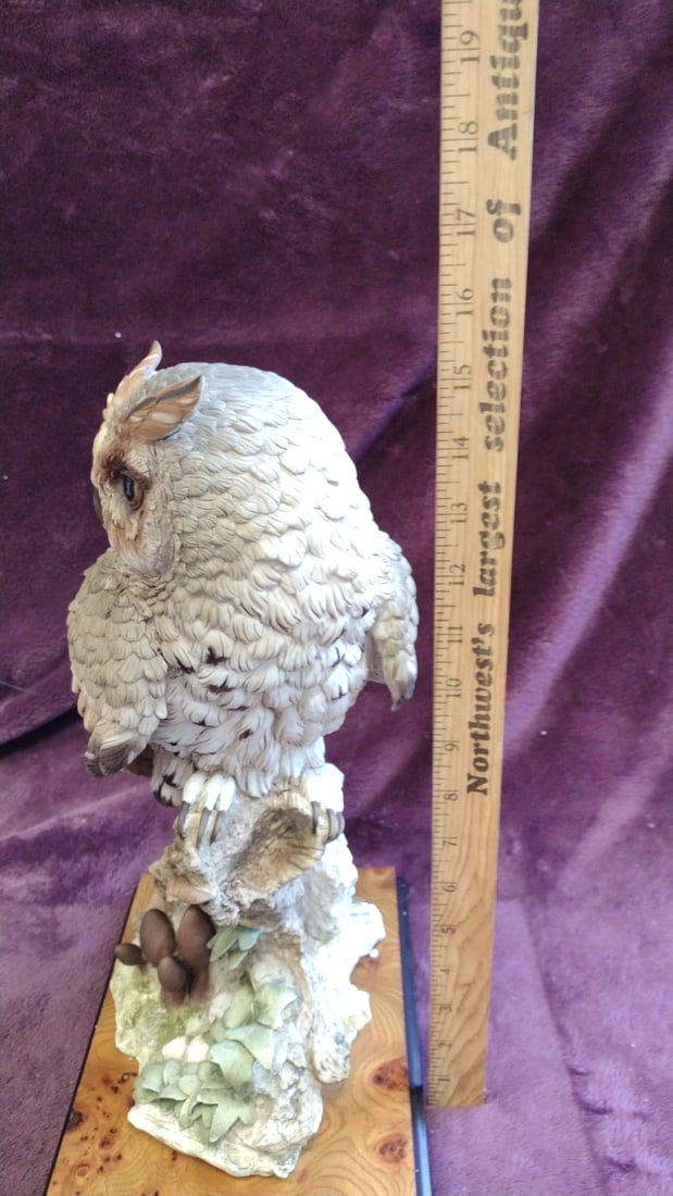 Giuseppe Armani Florence Owl Figurine On Wood Base With Box - 3