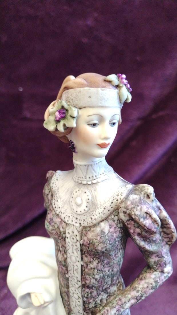 G. Armani Porcelain Figurine Woman With Borzoi Dogs 1122c - 6