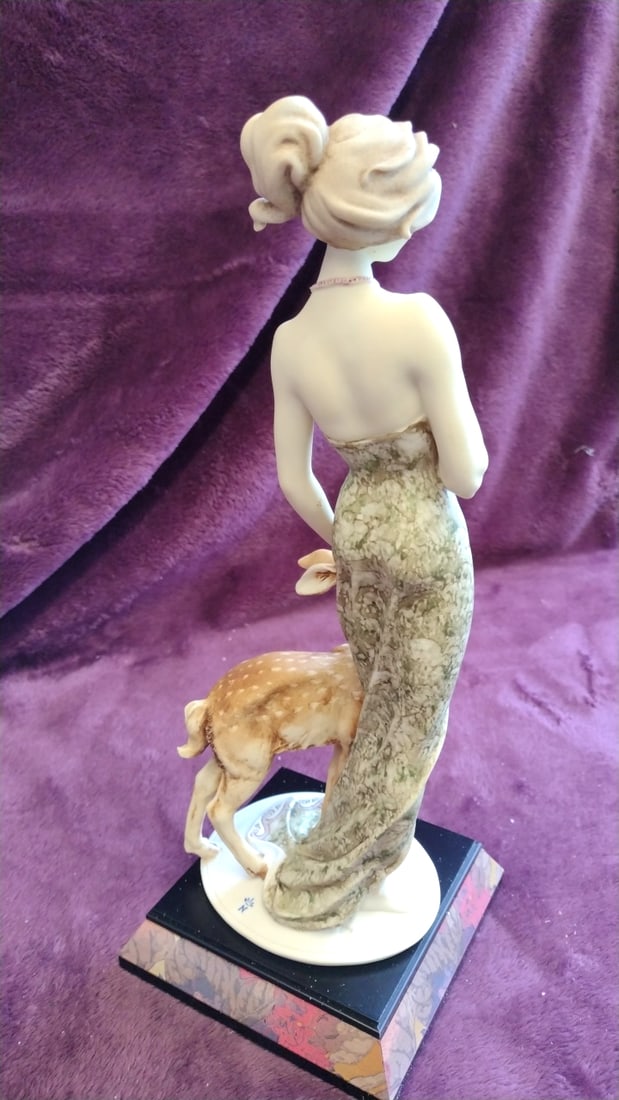Giuseppe Armani Florence Summer Dream Woman With Fawn Figurine - 2