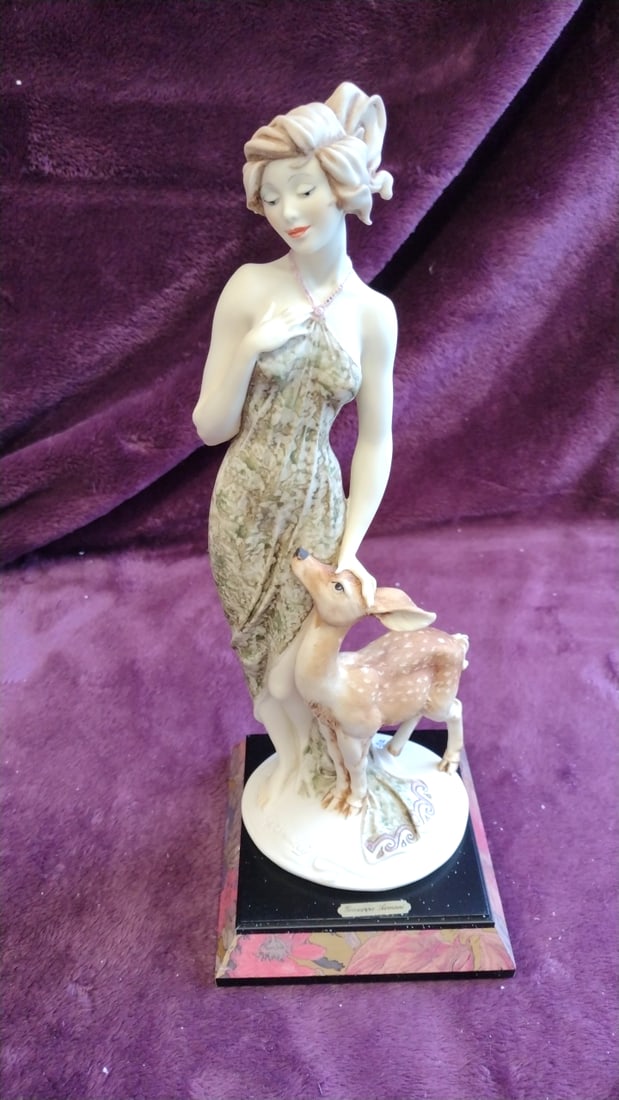 Giuseppe Armani Florence Summer Dream Woman With Fawn Figurine - 3