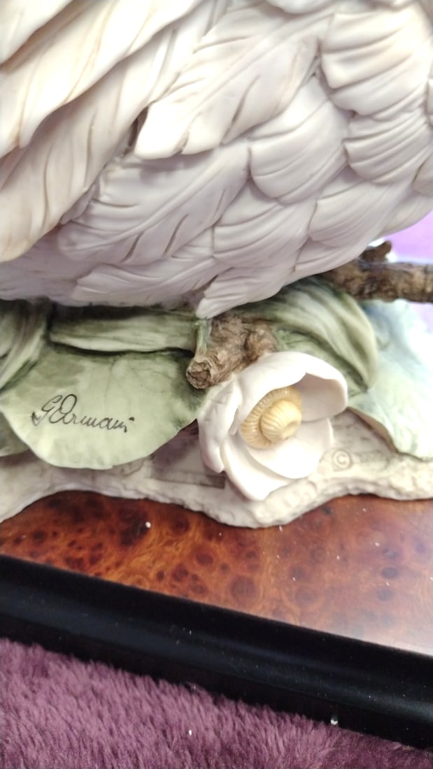 Giuseppe Armani Florence Swan Figurine On Base With Certificates, 17 In Wingspan - 8