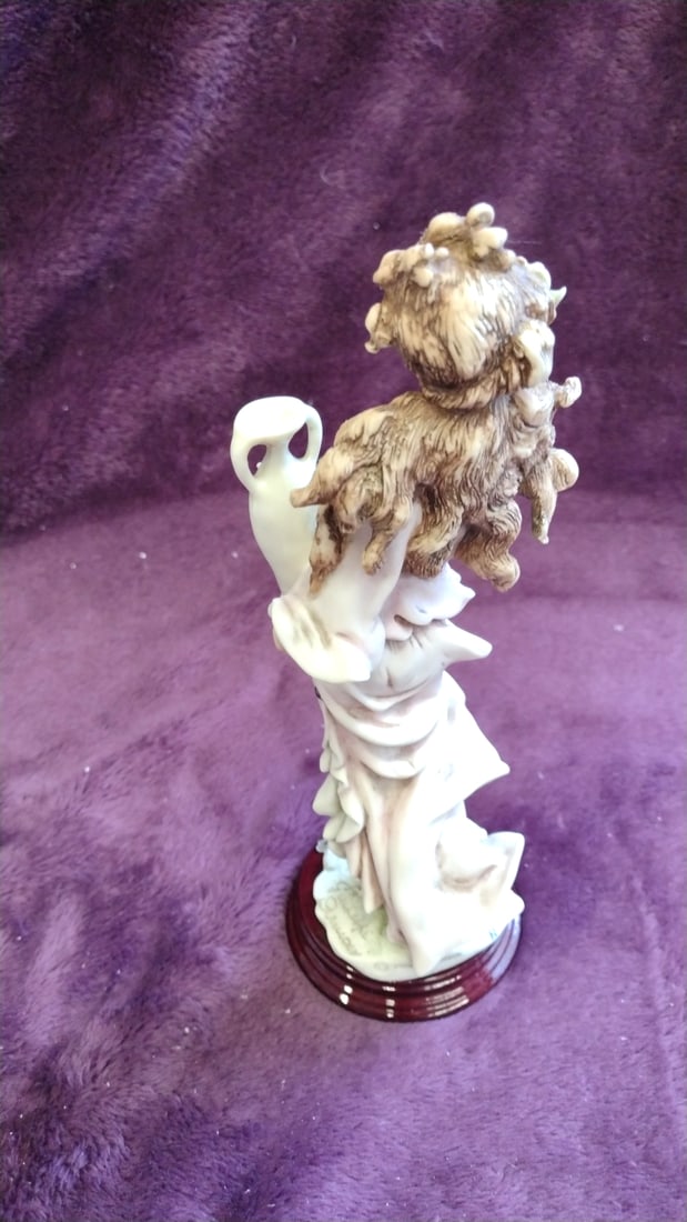 Giuseppe Armani Florence Aquarius Summer Dream Woman With Amphora Figurine Wood Base - 3