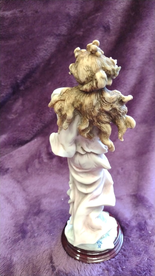 Florence Giuseppe Armani Lady Aquarius With Amphora Figurine On Wood Base - 10