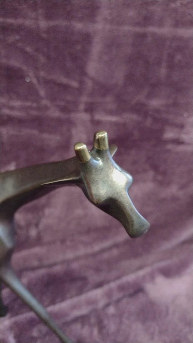 Loet Vanderveen Patinated Bronze Giraffe Sculpture Figurine Signed - 2