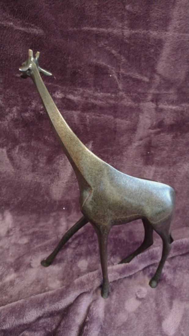 Loet Vanderveen Patinated Bronze Giraffe Sculpture Figurine Signed - 6