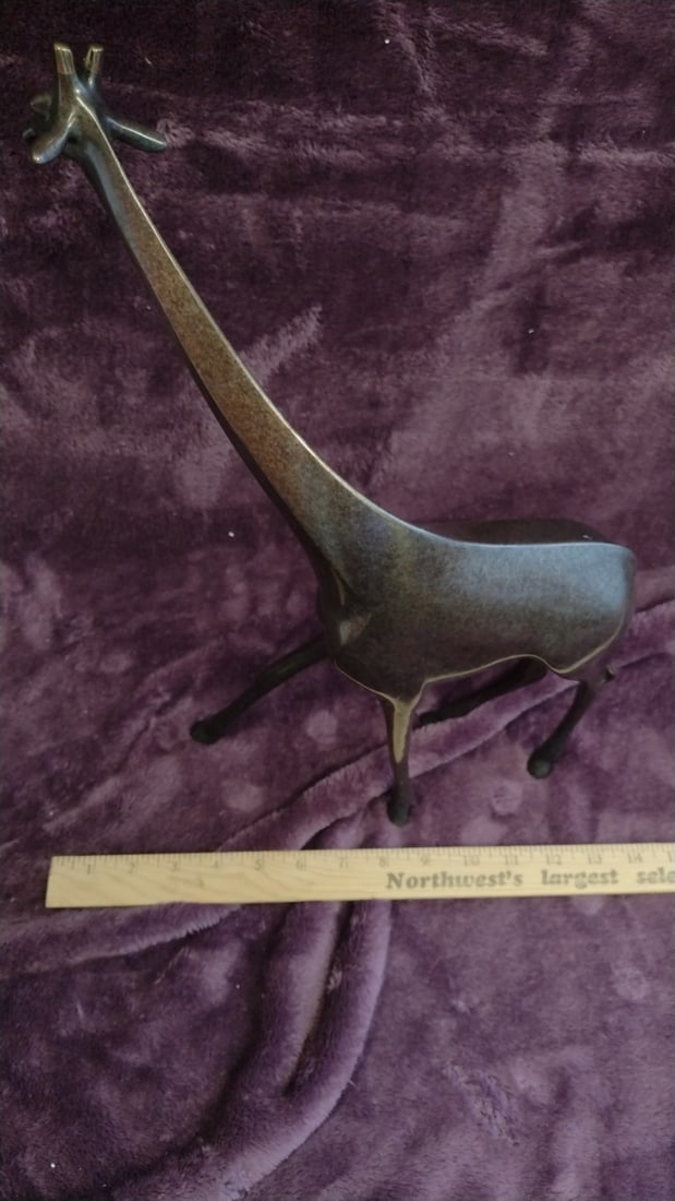 Loet Vanderveen Patinated Bronze Giraffe Sculpture Figurine Signed - 8