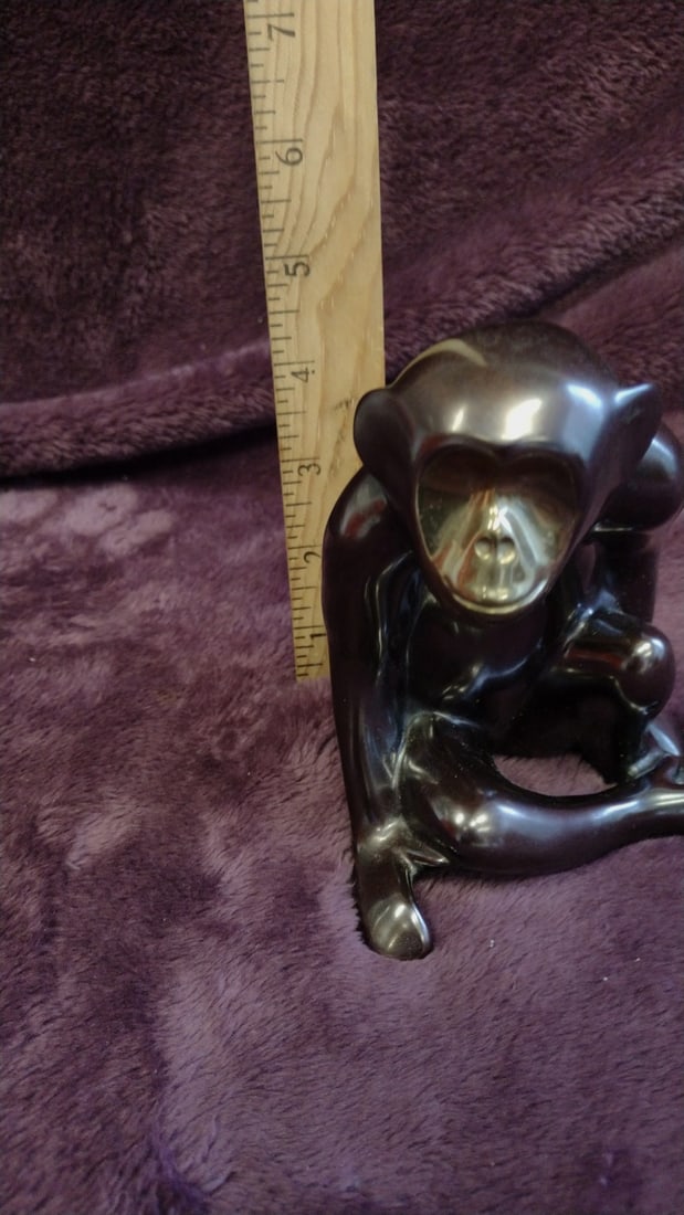 Loet Vanderveen Signed Bronze Monkey Sculpture, Approx. 5 In - 5