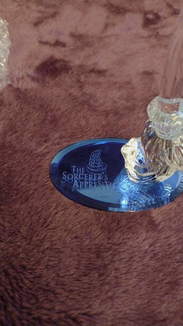 Disney Fantasia The Sorcerer's Apprentice Blown Glass Broom Figurine Le 200 Blue Base - 2