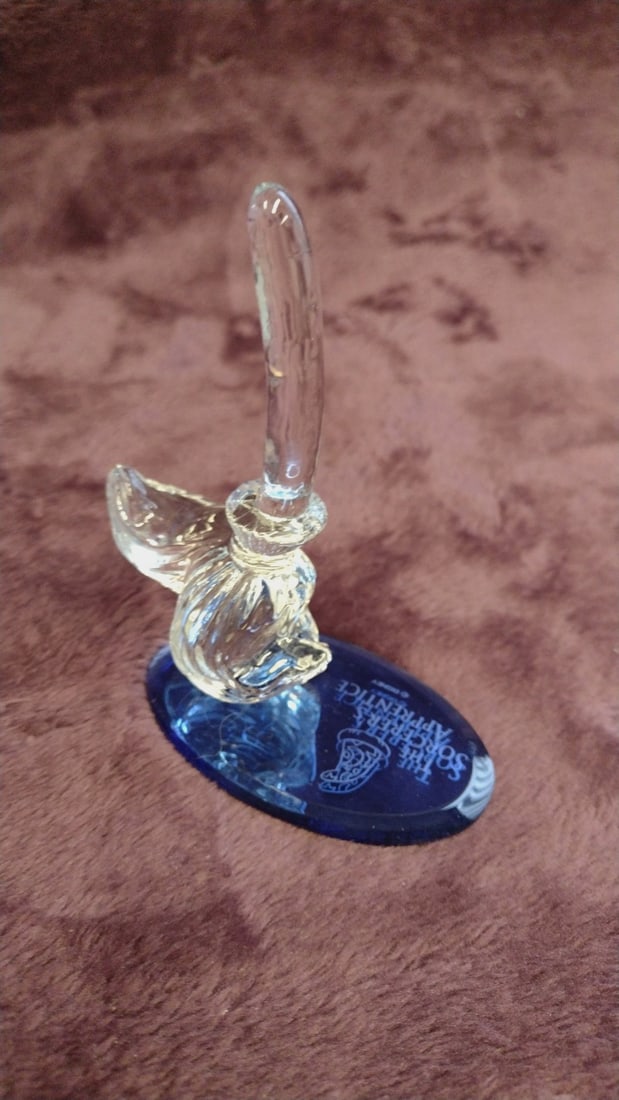 Disney Fantasia The Sorcerer's Apprentice Blown Glass Broom Figurine Le 200 Blue Base - 3