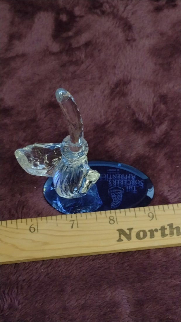 Disney Fantasia The Sorcerer's Apprentice Blown Glass Broom Figurine Le 200 Blue Base - 5