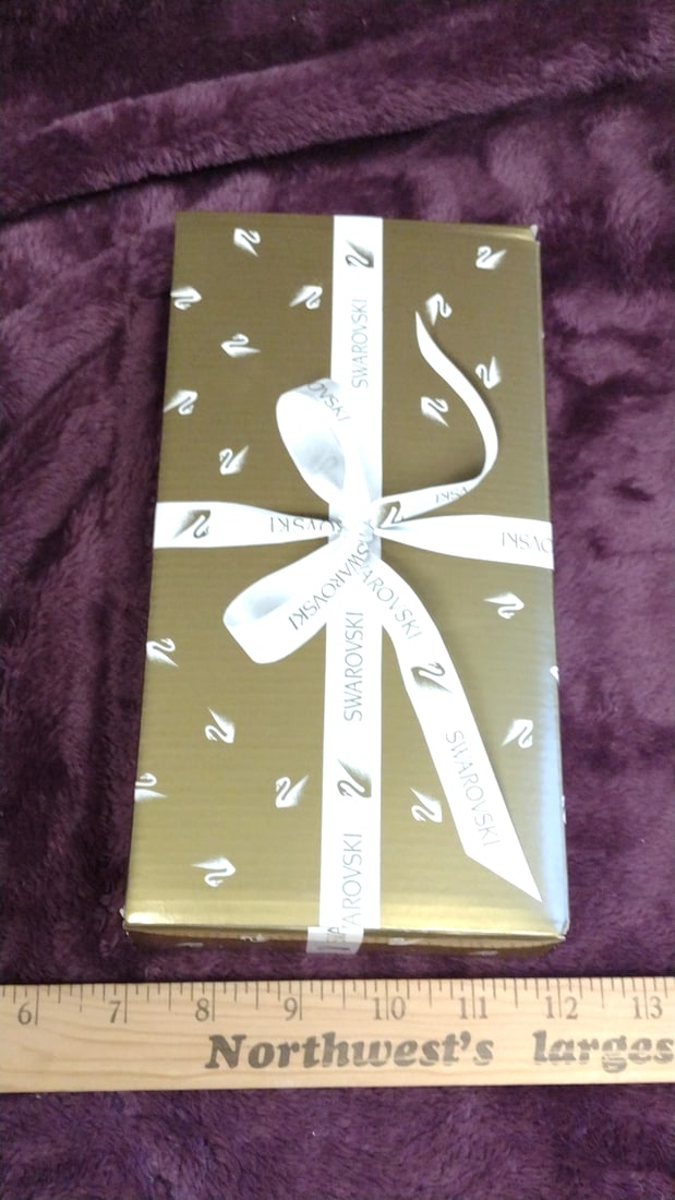 Swarovski Scs Blue Faceted Crystal Heart Membership Gift With Box & Display Stand - 5