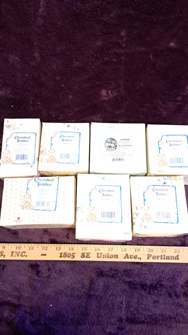 Enesco Cherished Teddies Lot Of 7 Boxed Figurines & Plaques Bucky Betty Mrs. Cratchit - 5