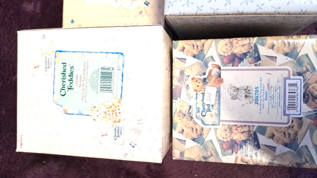 Enesco Cherished Teddies Figurines Lot Of 6: 104100 Nicholas, 795607x Katrina/fritz/forrest, 789771 - 2