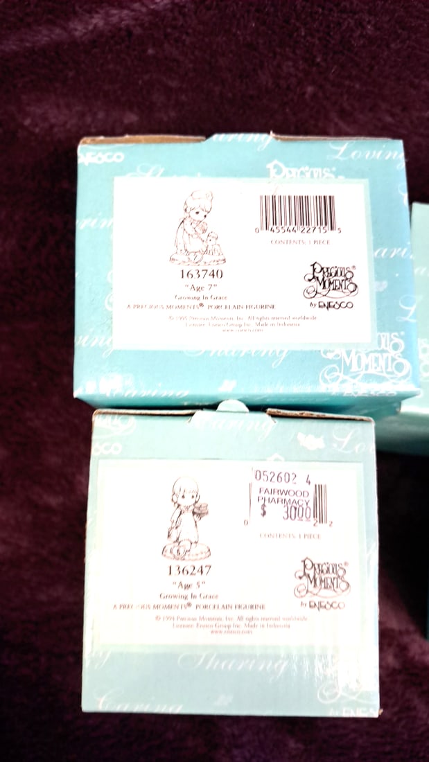 Precious Moments Enesco Growing In Grace Porcelain Figurines Ages 3,5,7,8,9 Lot Of 5 - 2