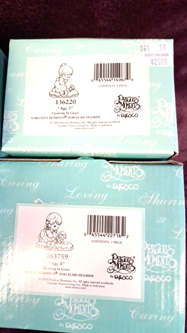 Precious Moments Enesco Growing In Grace Porcelain Figurines Ages 3,5,7,8,9 Lot Of 5 - 3