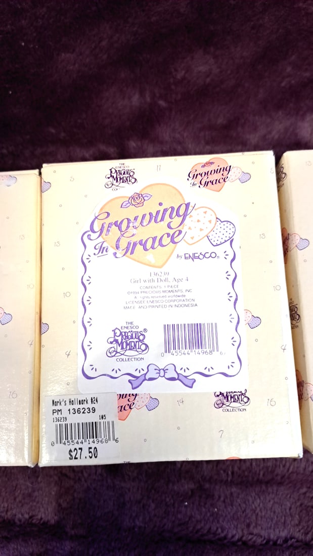 Lot Of 3 Enesco Precious Moments Growing In Grace Figurines Ages 1, 2 & 4 - 3