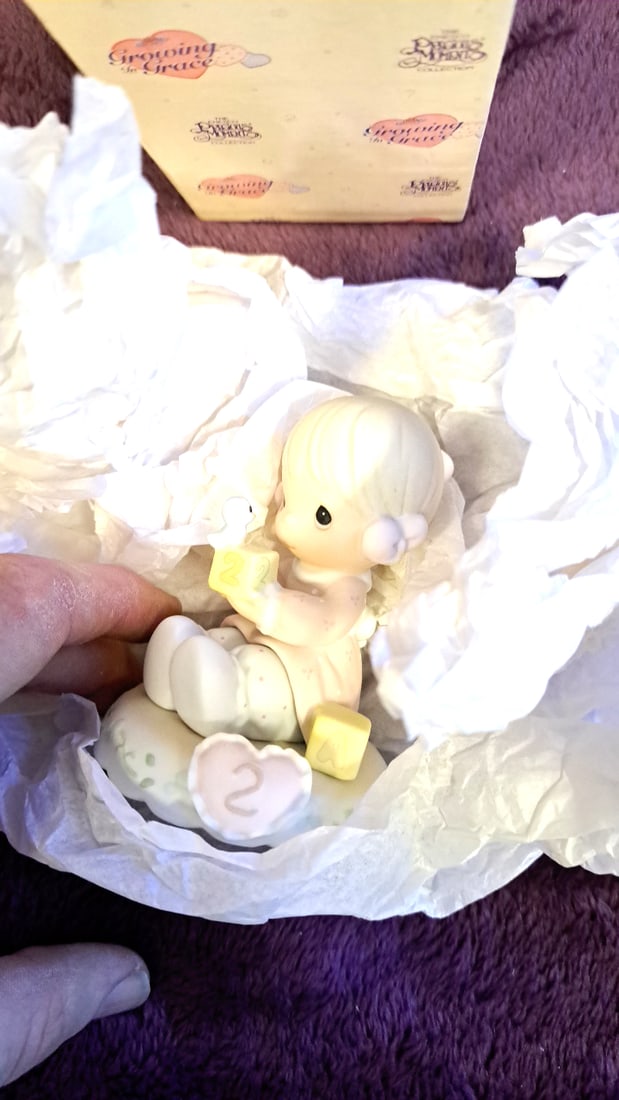 Lot Of 3 Enesco Precious Moments Growing In Grace Figurines Ages 1, 2 & 4 - 6