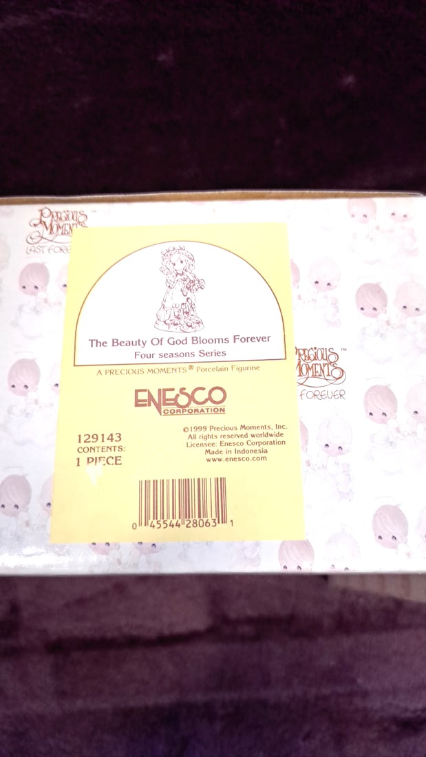 Enesco Precious Moments Four Seasons Porcelain Figurines Lot: 129143 Beauty Of God, 129127 Still ... - 2